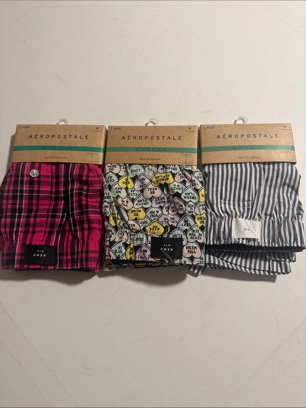Aeropostale Boxers Mens Medium 3 Pack